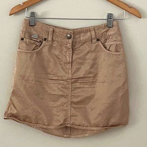 Iconic 1990s-vibe metallic beige mini skirt Missoni Size 4 *